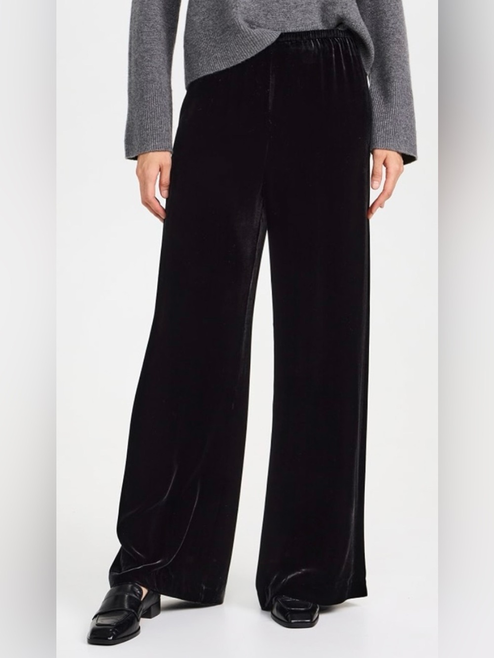 La Ligne- Wide-Leg Velvet Pants - Black
